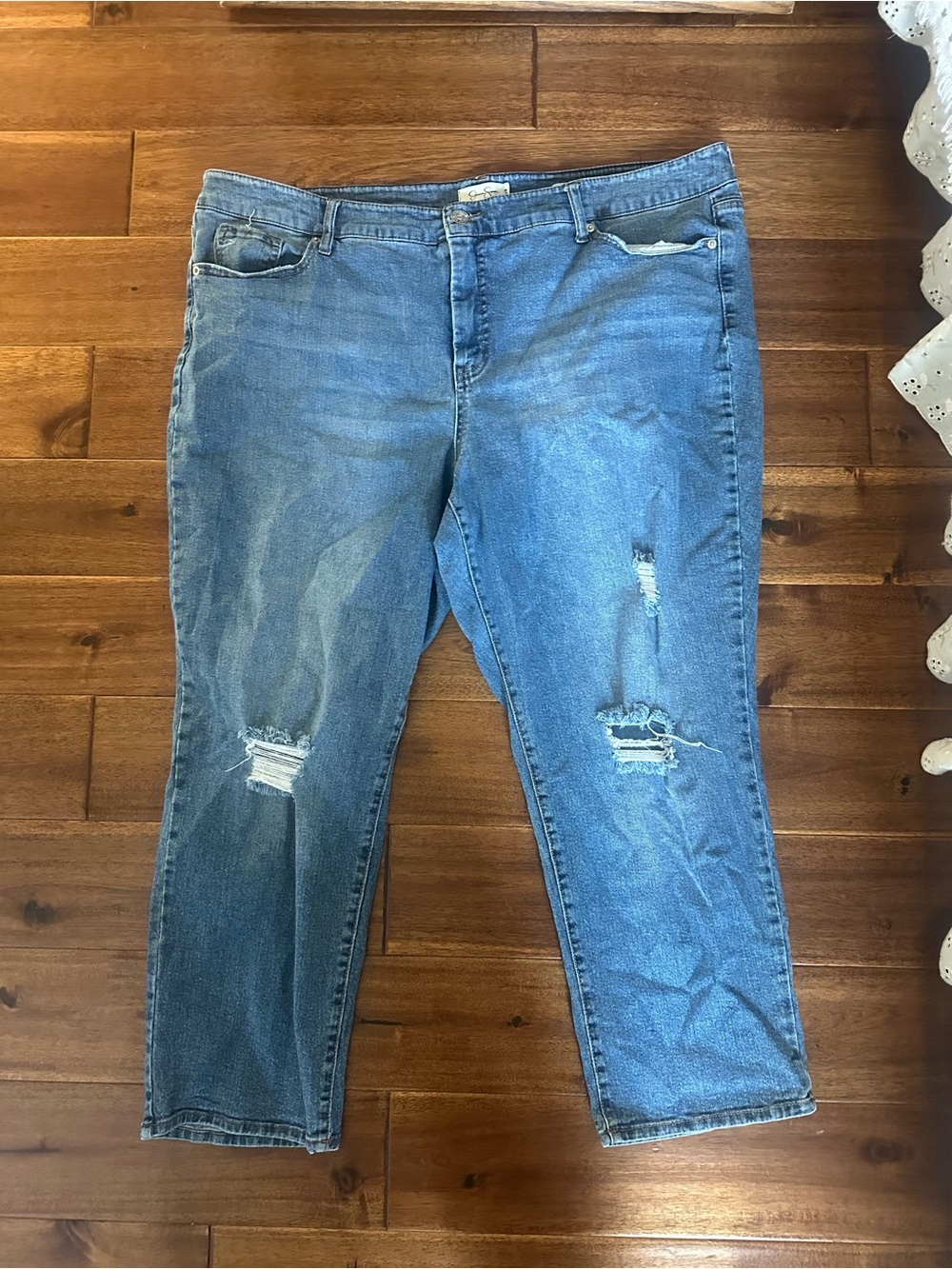 Jessica Simpson Distressed Boyfriend Jeans - Light Blue
